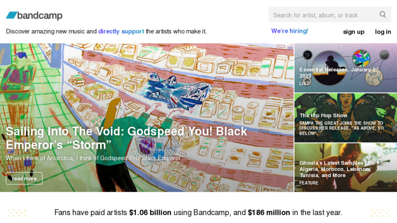 Screenshot von Bandcamp.com